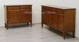 Classic sideboard in solid walnut wood with 2 120 cm doors